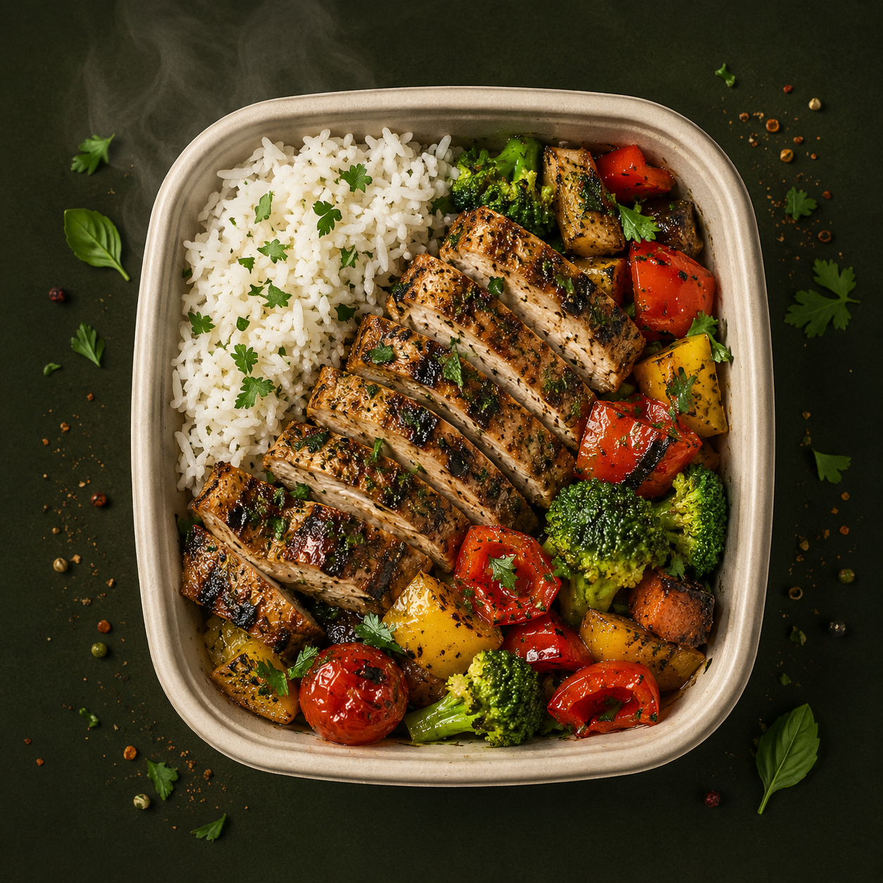Fresh meal prep bowl